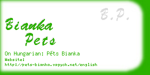 bianka pets business card